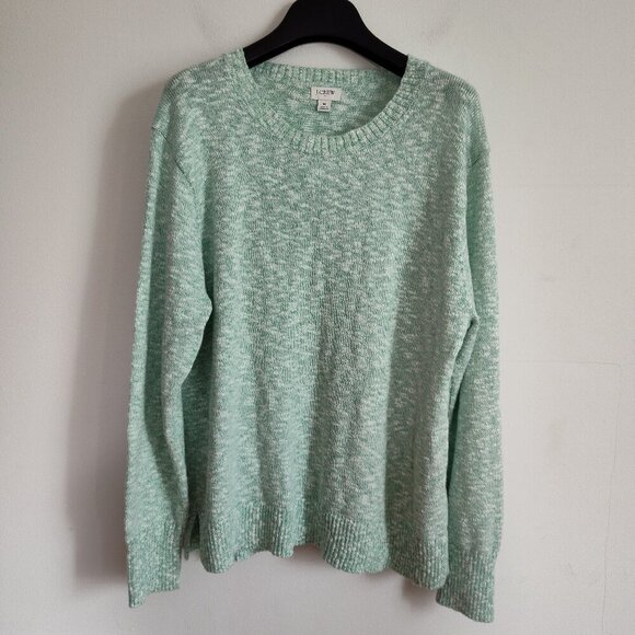 Ladies SZ M J Crew Factory Green Marled Teddie Sweater - Picture 1 of 3